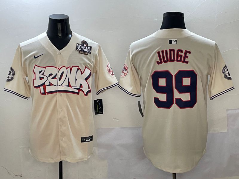 Men New York Yankees #99 Judge Cream four generations Joint Name 2025 Nike MLB Jersey style 4111